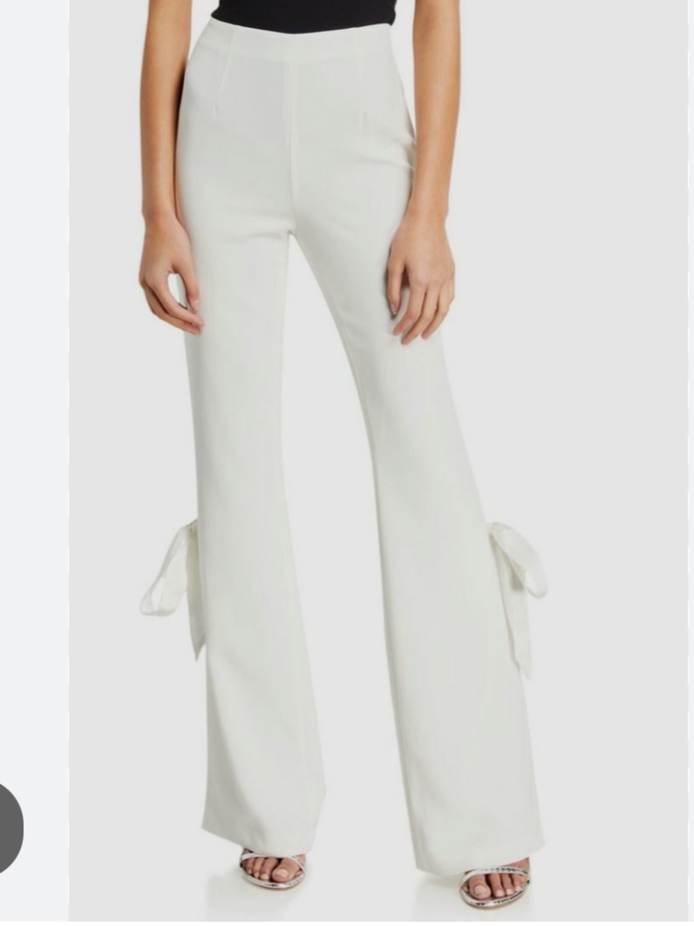 cinq a sept White Lou Lou Side-Split Bow Flare Pants